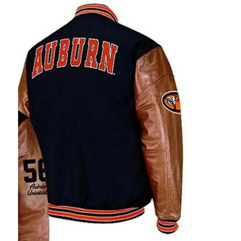  Auburn Vintage Varsity Bomber Jacket 