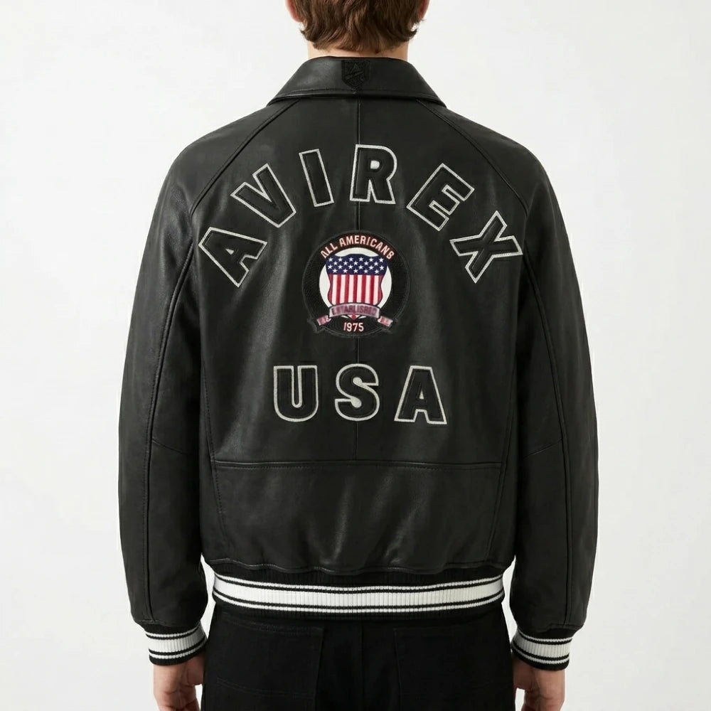 Avirex USA Icon Leather Bomber Jacket