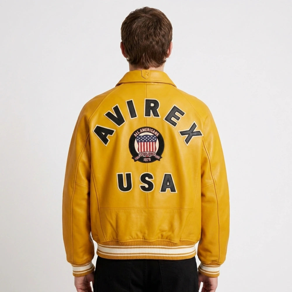 Avirex USA Icon Leather Bomber Jacket