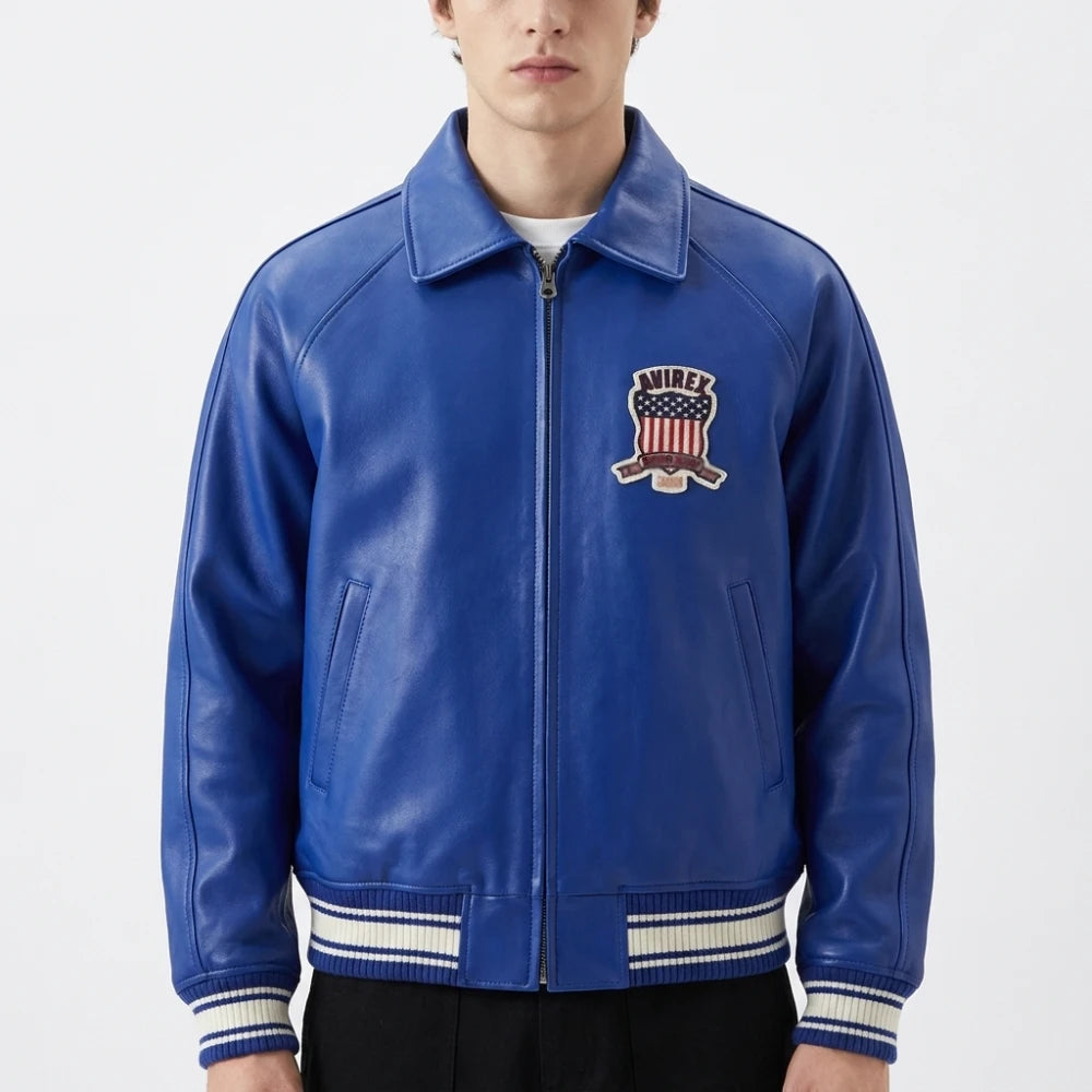 Avirex USA Icon Leather Bomber Jacket