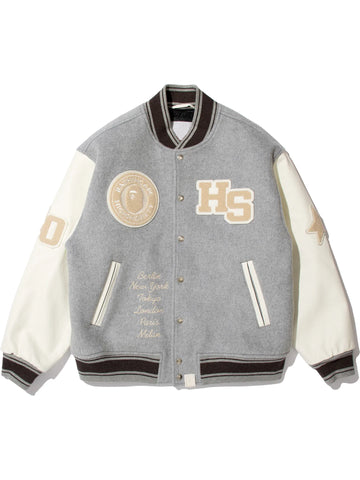 BAPE-X-HIGHSNOBIETY-Varsity-Jacket-Grey-White