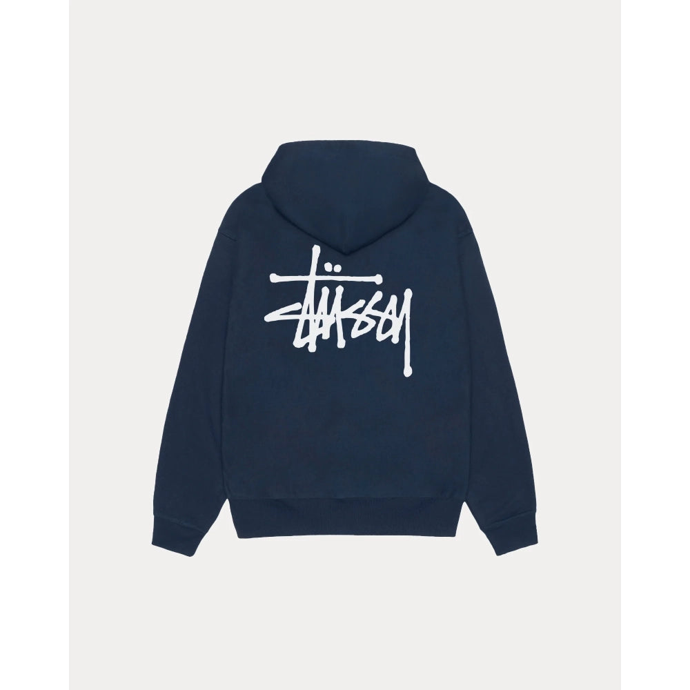 Basic Stussy Zip Hoodie Navy

