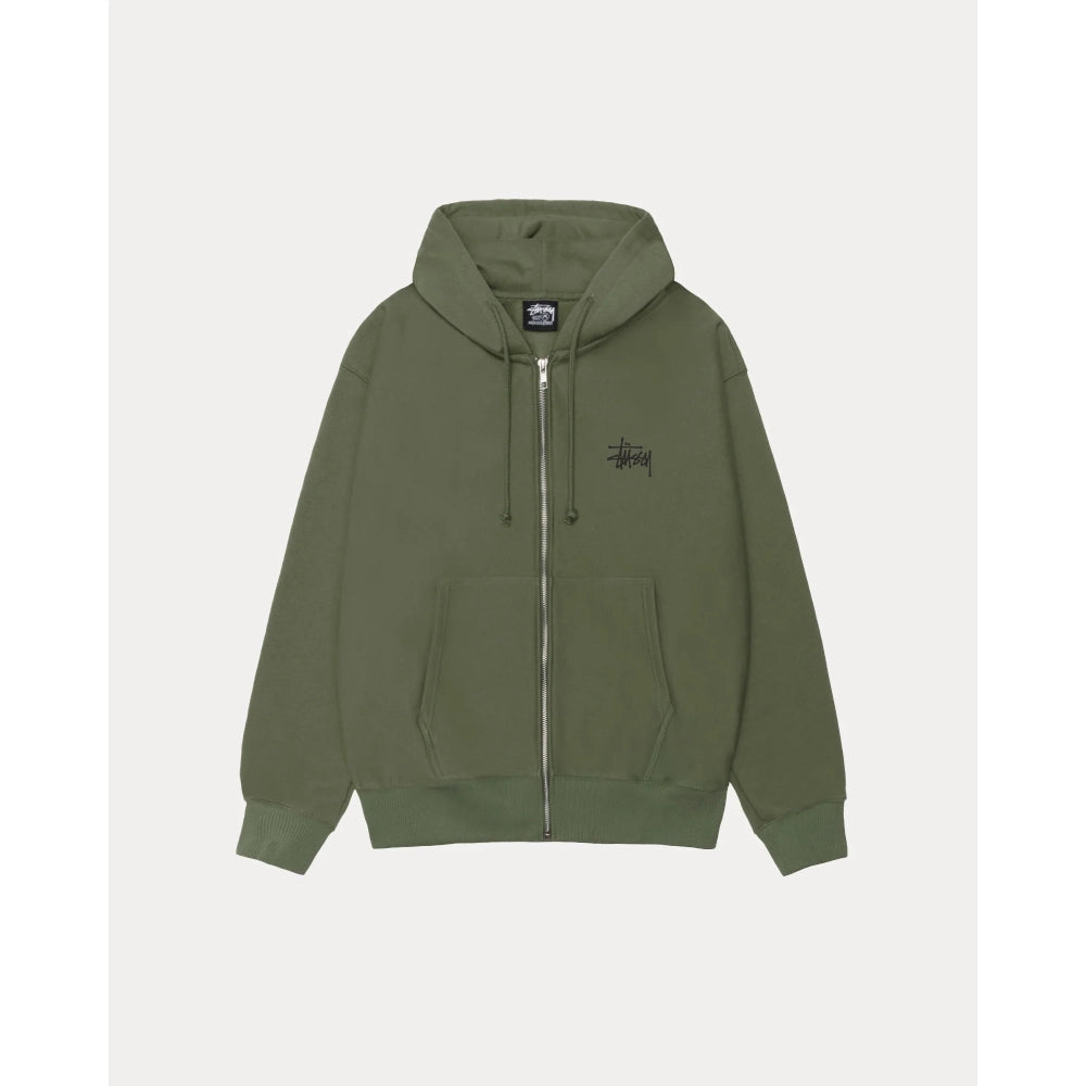 Basic Stussy Zip Hoodie Olive

