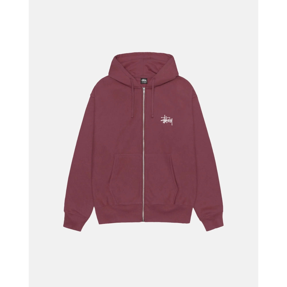 Basic Stussy Zip Hoodie Oxblood

