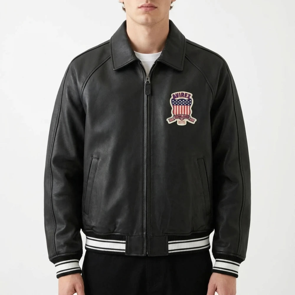 Avirex USA Icon Leather Bomber Jacket
