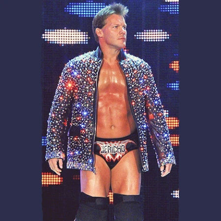 Chris Jericho Sparkle Light Up WWE Leather Jacket