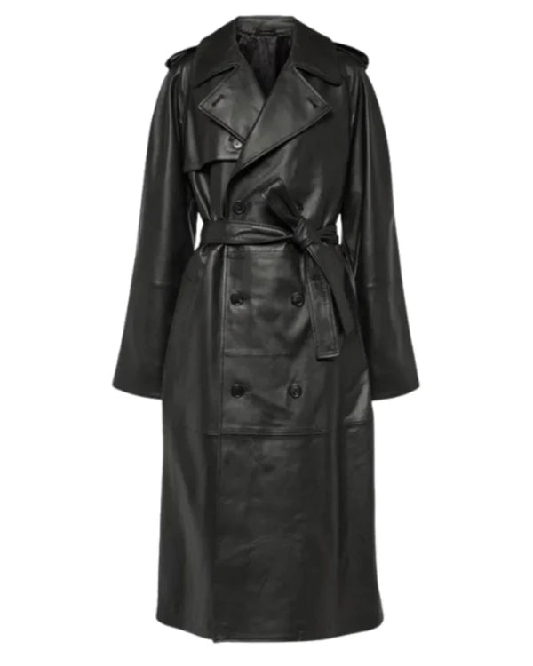 Meryl Streep The Devil Wears Prada 2 Black Leather Trench Coat