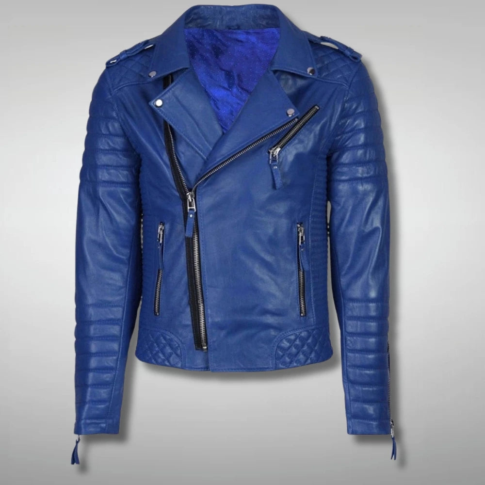 Blue Motorcycle Jacket
