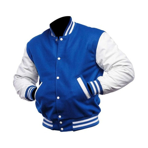 Blue and White Varsity Jacket