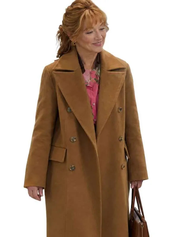 Brown wool coat with viscose lining and full-length sleeves