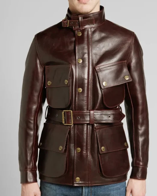 Triumph Barbour Leather Motorcycle Jacket