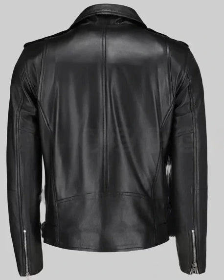 Black Bruno Mars Biker Leather Jacket