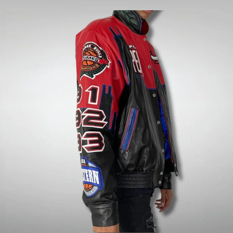 Three Peat Jeff Chicago Bulls Leather Jacket