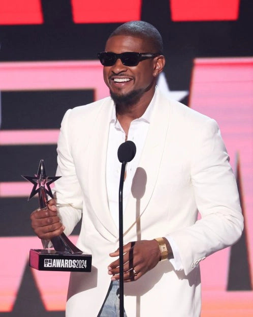 Usher BET Awards 2024 White Coat Blazer