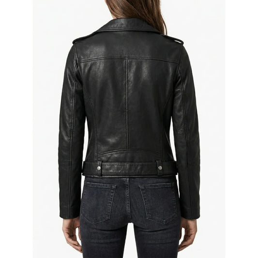 Buy black biker jacket for women