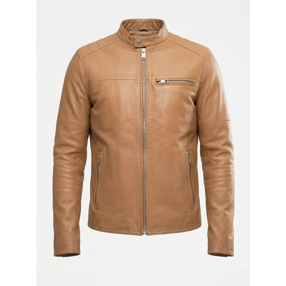 Buy tan brown leather jacket for men