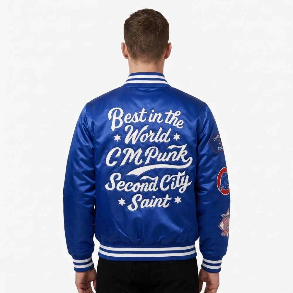 CM Punk Chicago Cubs Blue Jacket
