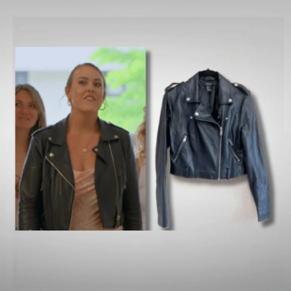 Chelsea Blackwell Love Is Blind S06 Black Leather Jacket