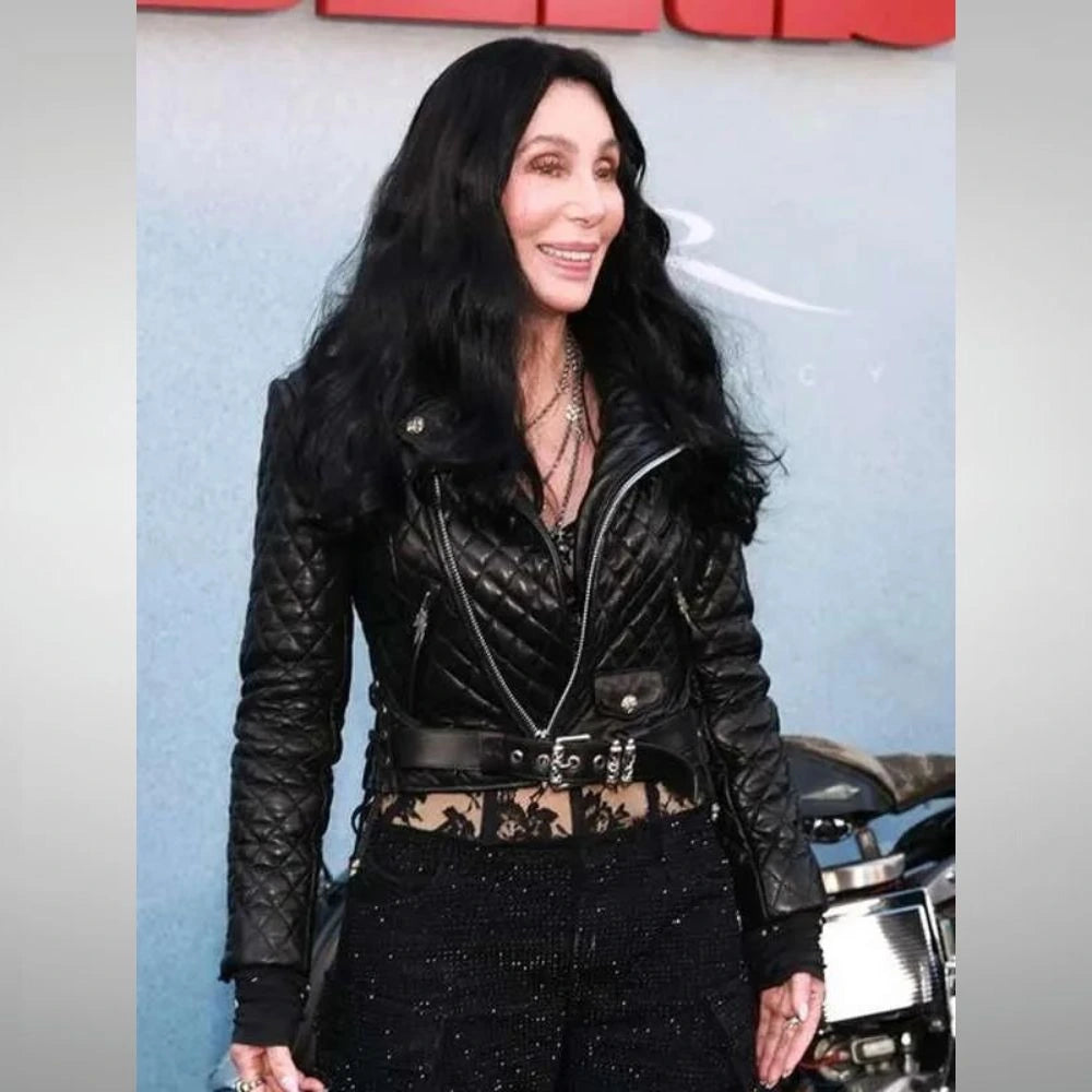 Cher Black Leather Jacket