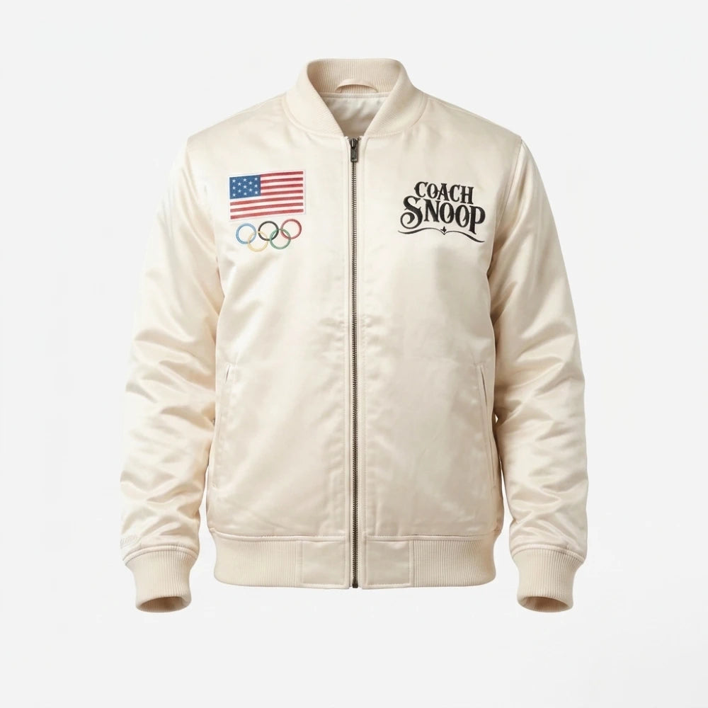 Coach Snoop Team USA White Bomber Jacket