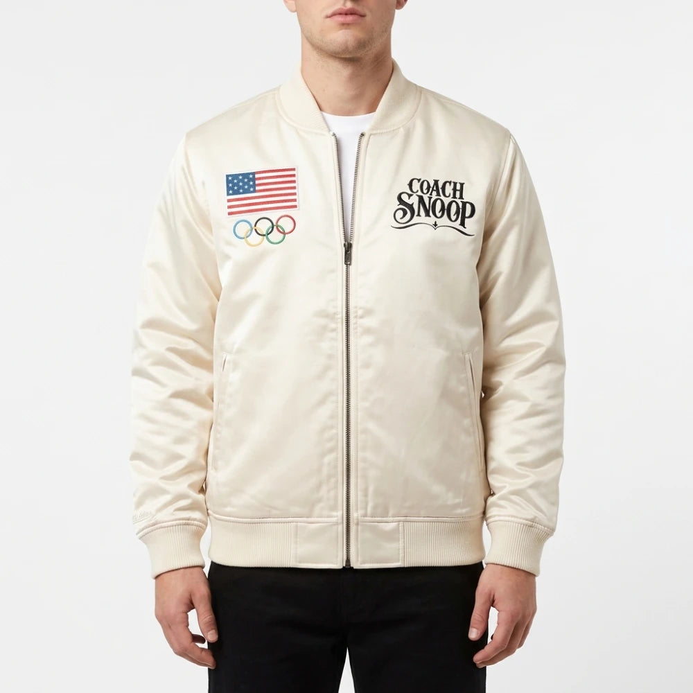 Coach Snoop Team USA White Bomber Jacket