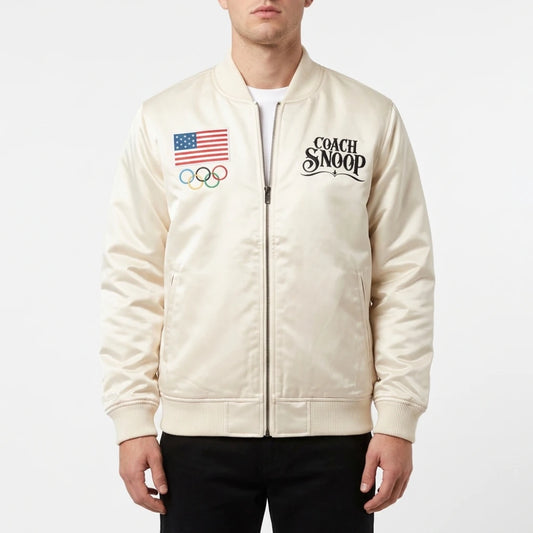 Coach Snoop Team USA White Bomber Jacket