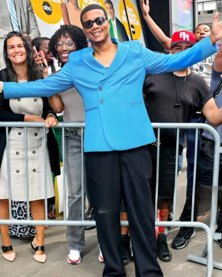 Cory Hardrict Good Morning America Blue Blazer