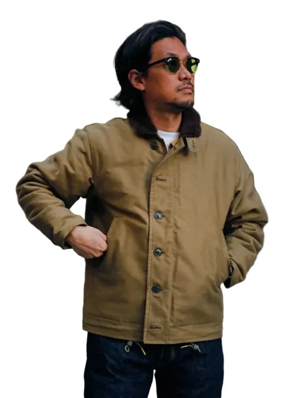 Re-Creation N1 cotton deck jacket in khaki  