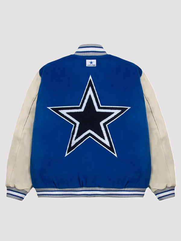 Dallas-Cowboys-GOLF-WANG-Letterman-Full-Snap-Royal-Varsity-Jacket