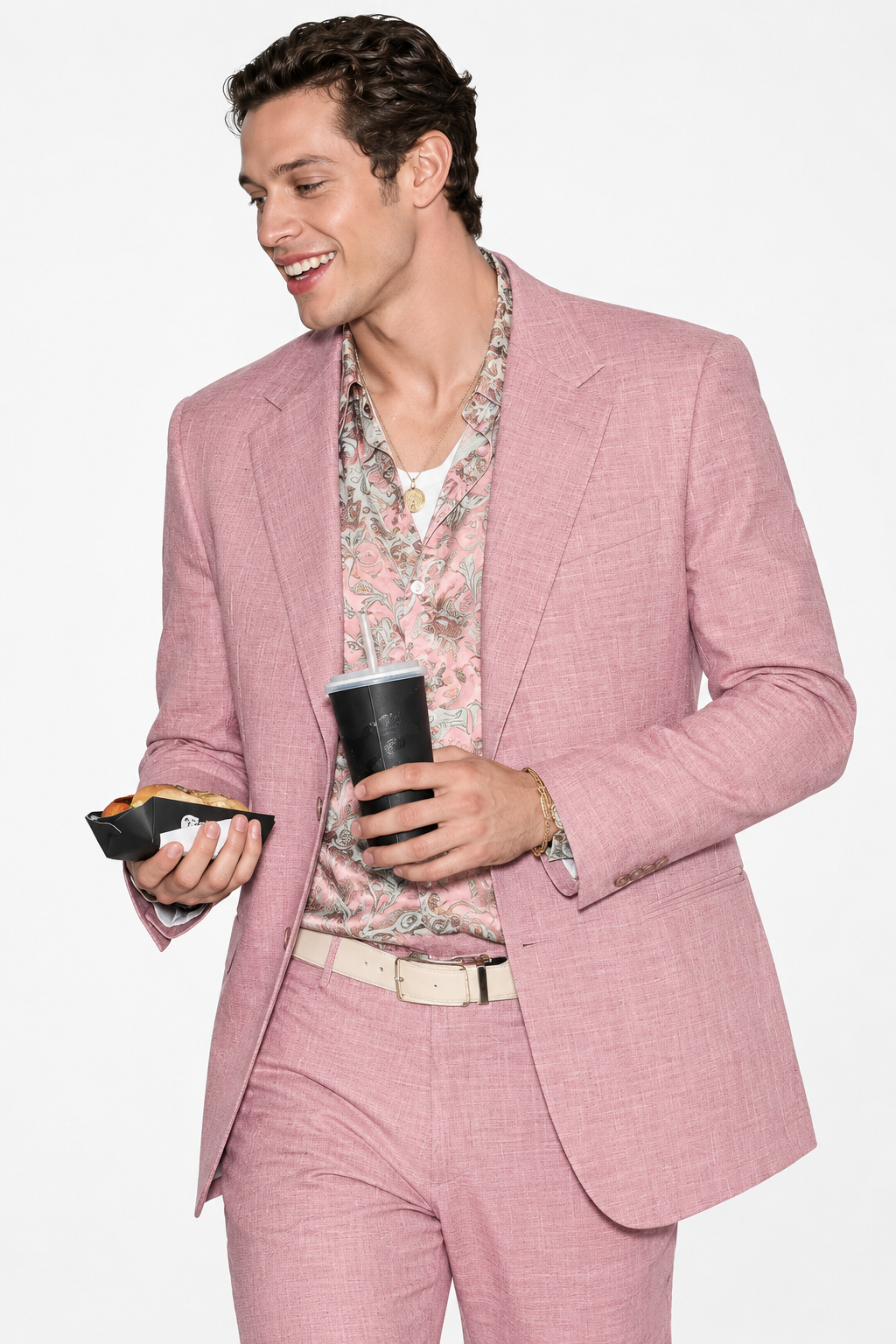 Pete Davidson Tommy Karate Pink Suit
