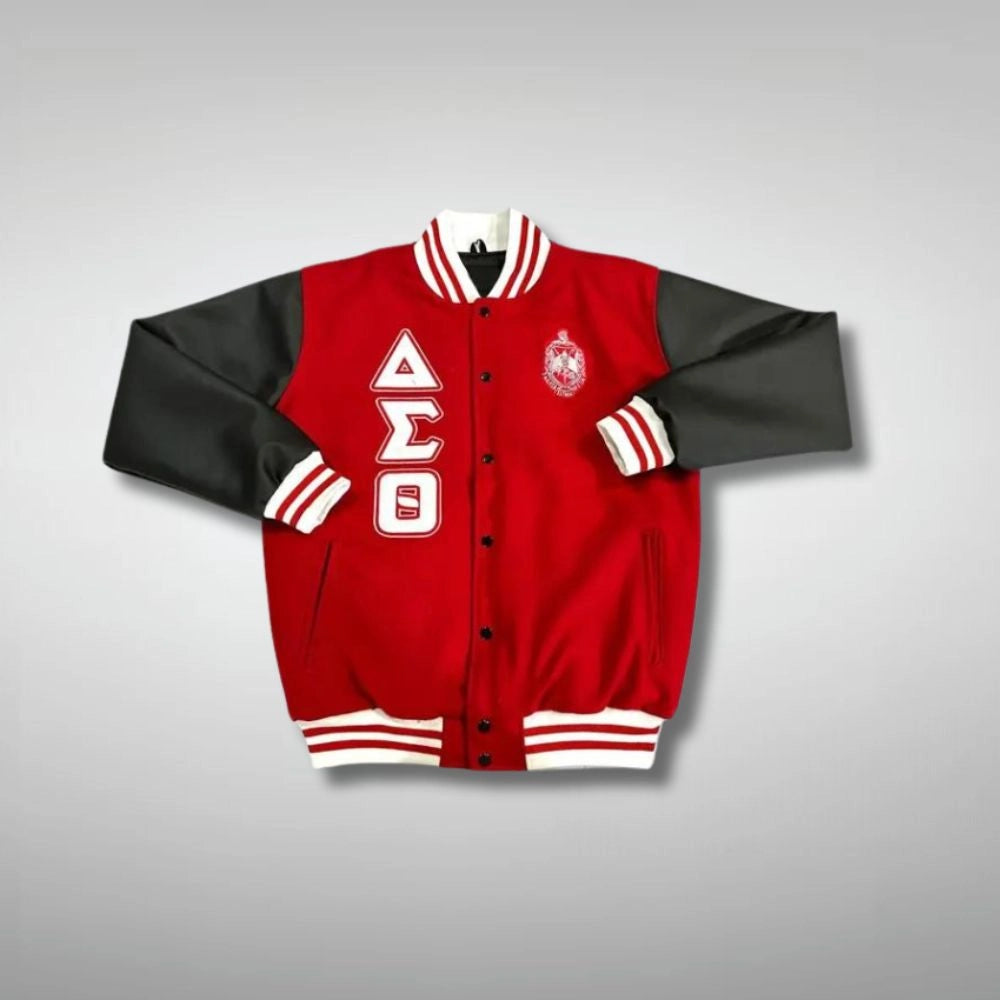 Delta Sigma Theta Ole Skool Red Letterman Jacket