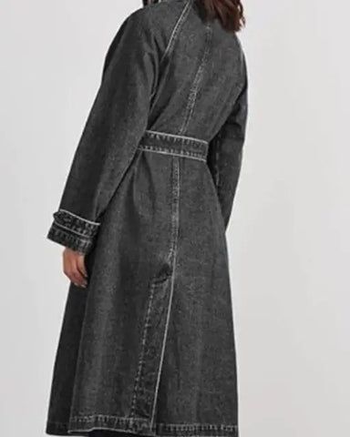 Dionne Brown grey denim trench coat