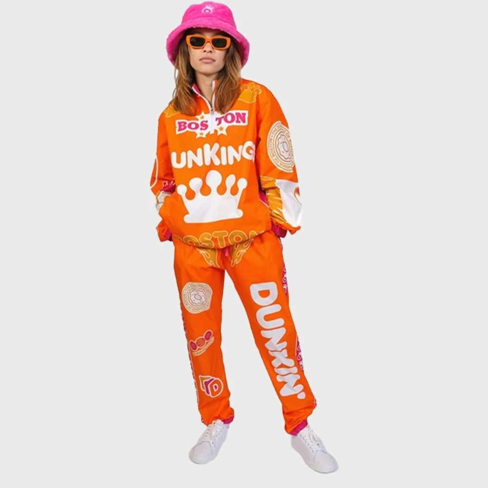 Dunkin Donuts orange tracksuit
