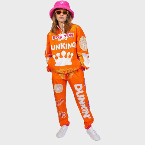 Dunkin Donuts orange tracksuit
