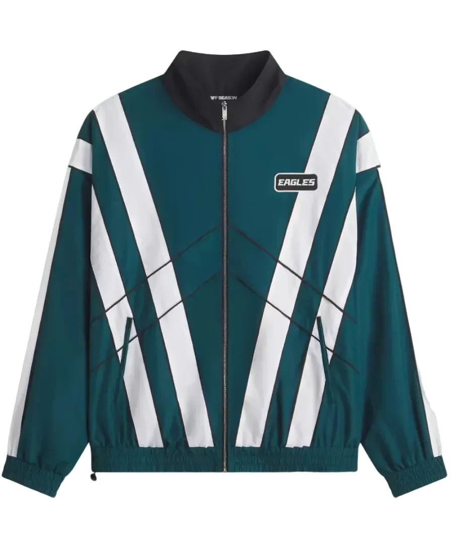 Eagles midnight green windbreaker with elastic cuffs and hem