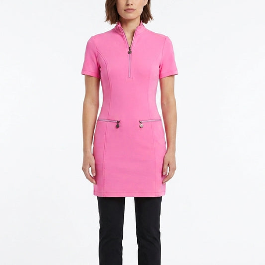 Elle 2026 Lexi Minetree Pink Zip Pocket Dress