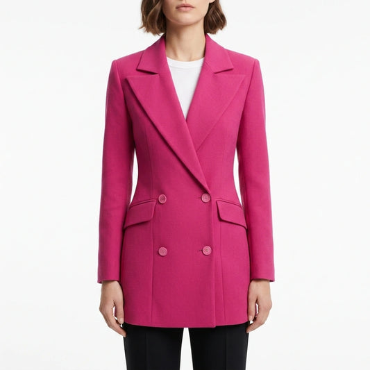 Elle Lexi Minetree Double-Breasted Pink Blazer