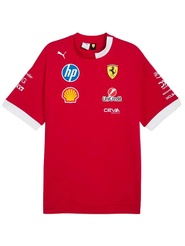 Ferrari F1 racing-inspired red T-shirt front view