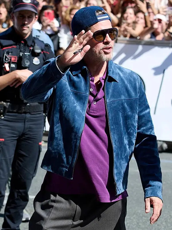 Blue Suede Style Jacket Inspired by Brad Pitt
