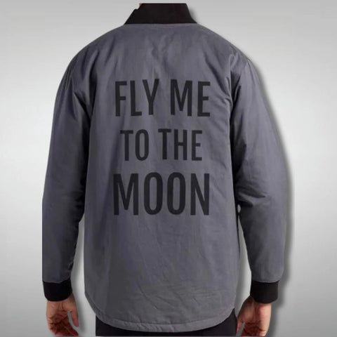 Fly Me to the Moon Nasa Grey Jacket