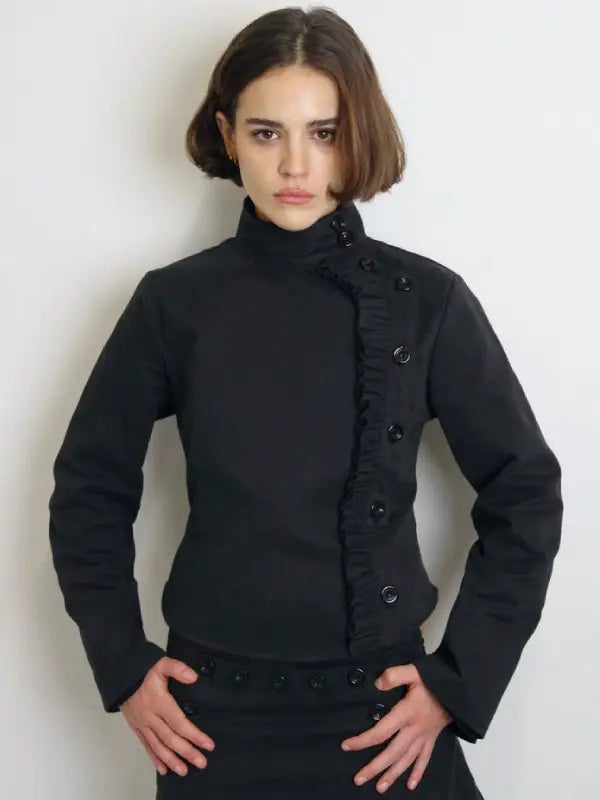 Frill-Fencing-Jacket-Black