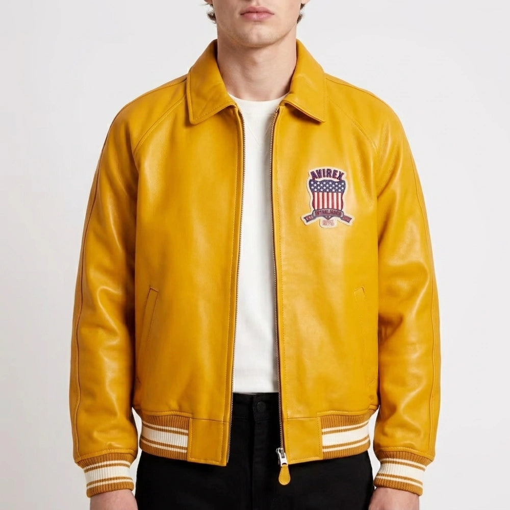 Avirex USA Icon Leather Bomber Jacket