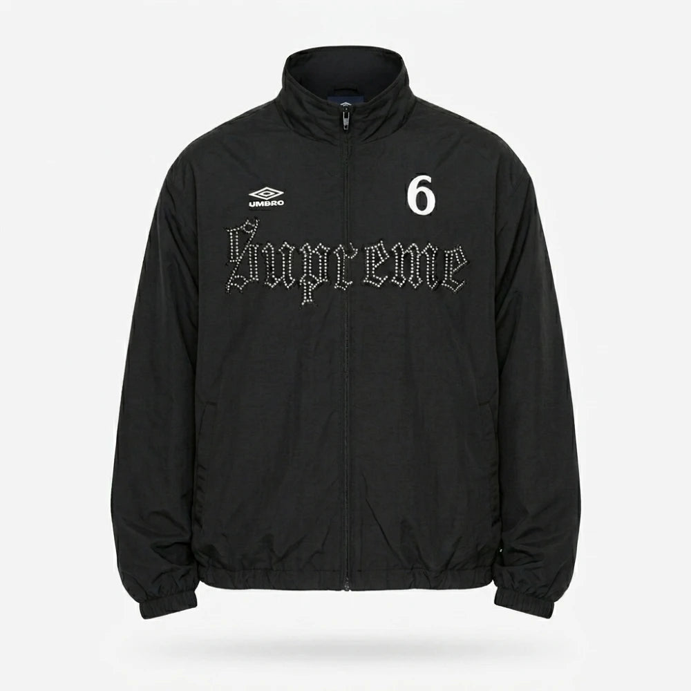 Supreme Umbro Rhinestone Black Track Jacket