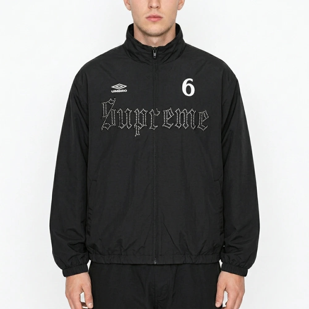 Supreme Umbro Rhinestone Black Track Jacket