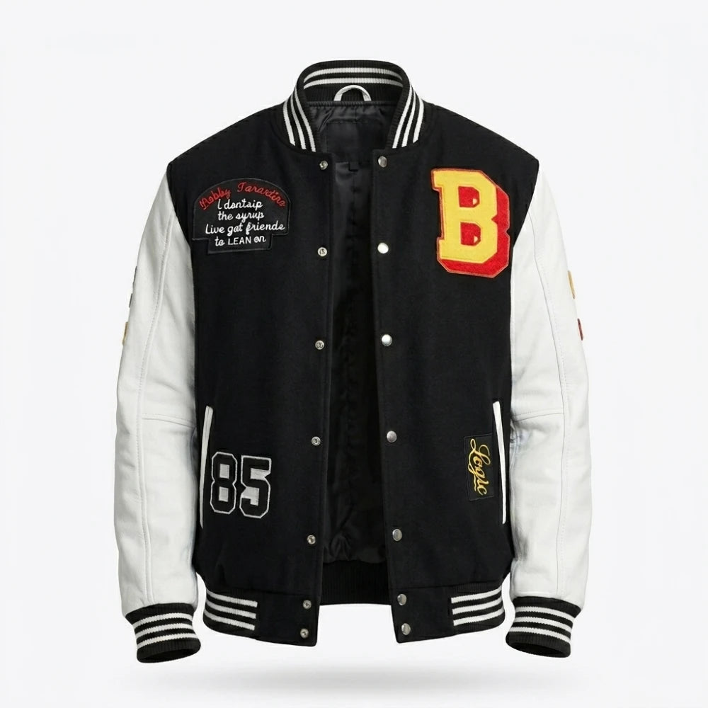 Get Bobby Tarantino Black Varsity Jacket