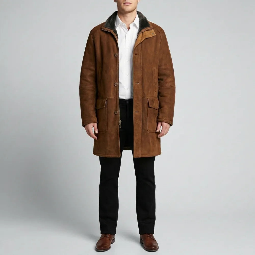 Get Brown Suede Longmire Leather Coat