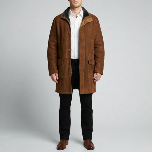 Get Brown Suede Longmire Leather Coat