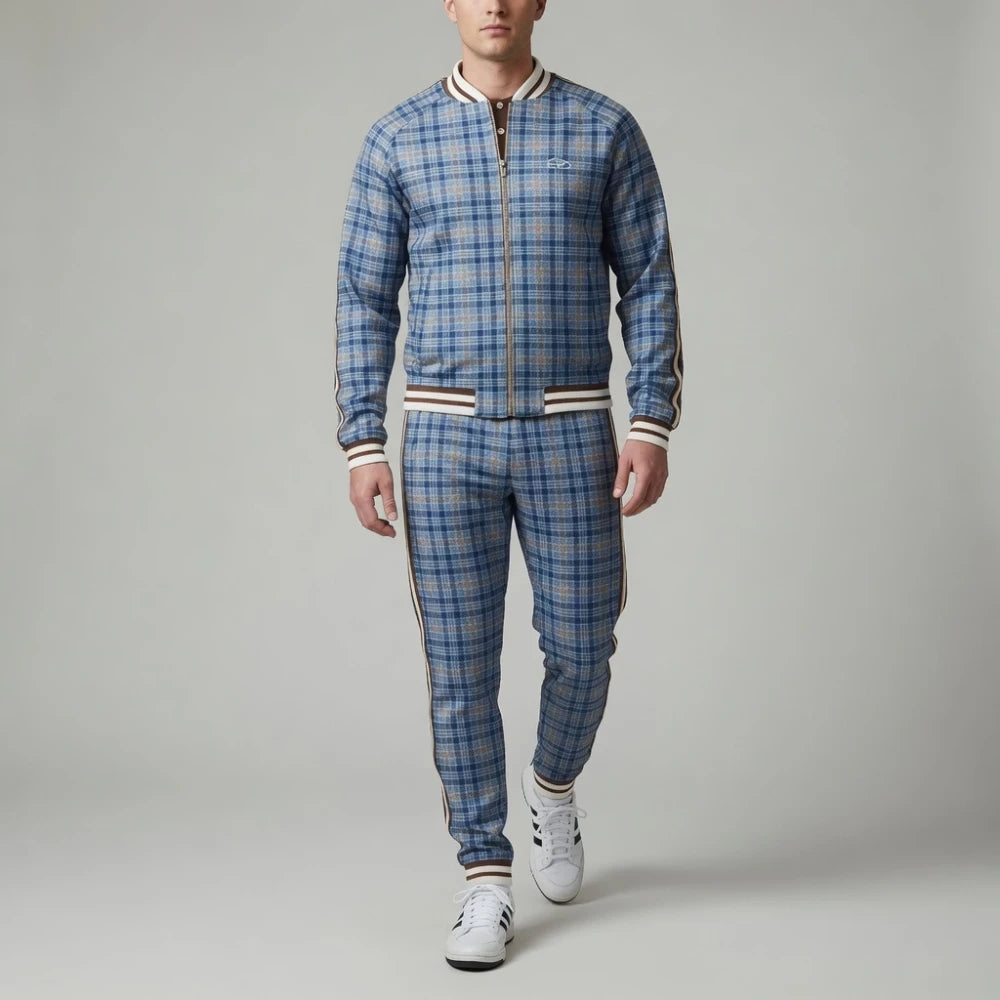 Get Coach Blue Checkered Tracksuit Men