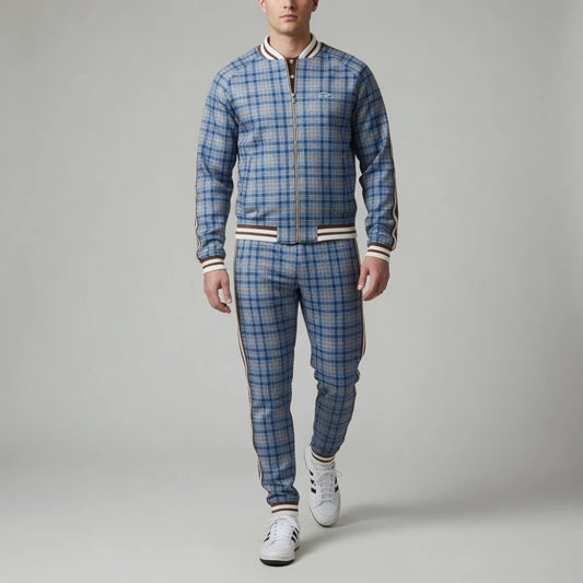 Get Coach Blue Checkered Tracksuit Men
