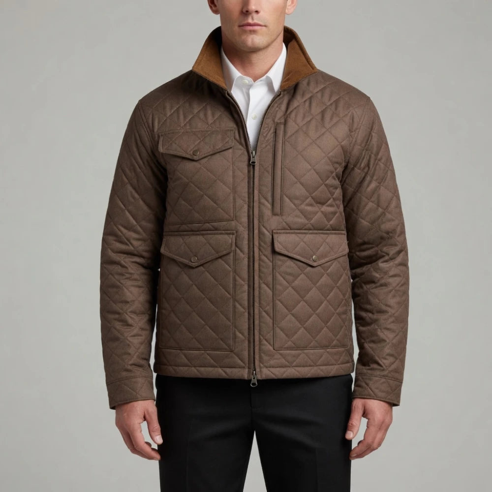 Get John Dutton Brown Quilted Coat
